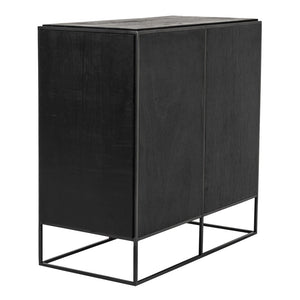 Modern Rustic Black And Natural Accent Cabinet