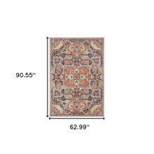 Load image into Gallery viewer, 8’X11’ Blue And Orange Tribal Area Rug