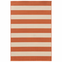 Load image into Gallery viewer, 4&#39; x 6&#39; Orange and Ivory Indoor Outdoor Area Rug