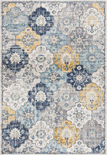 Load image into Gallery viewer, 10&#39; Blue Floral Dhurrie Runner Rug