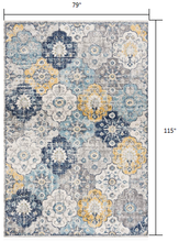 Load image into Gallery viewer, 10&#39; Blue Floral Dhurrie Runner Rug