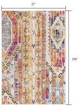 Load image into Gallery viewer, 10&#39; Orange And Ivory Southwestern Dhurrie Runner Rug