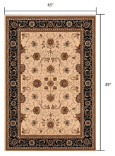 Load image into Gallery viewer, 2’ x 8’ Cream and Black Decorative Runner Rug