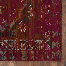 Load image into Gallery viewer, 8’ x 10’ Deep Red Traditional Area Rug