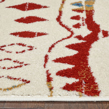 Load image into Gallery viewer, 5’ x 7’ Cream Abstract Berber Pattern Area Rug