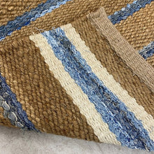 Load image into Gallery viewer, 5&#39; X 7&#39; Blue And Brown Dhurrie Hand Woven Area Rug