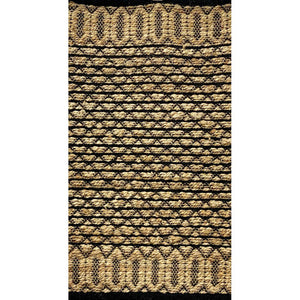 5' X 7' Brown And Black Dhurrie Hand Woven Area Rug