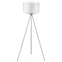 Load image into Gallery viewer, 63&quot; Chrome Tripod Floor Lamp With White Drum Shade