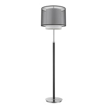 Load image into Gallery viewer, 62&quot; Chrome Traditional Shaped Floor Lamp With Black And White Drum Shade