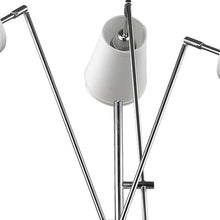 Load image into Gallery viewer, 76&quot; Chrome Two Light Tree Floor Lamp With White Cone Shade