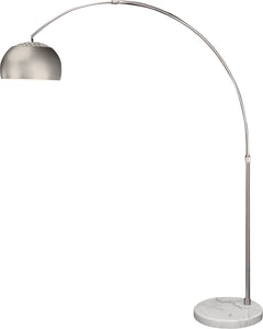 Mid 1-Light Brushed Nickel Adjustable Arc Floor Lamp With Metal Shade (94")