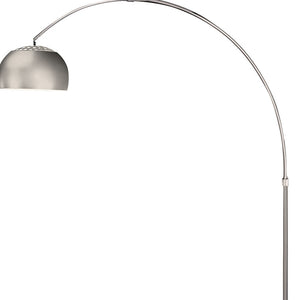 Mid 1-Light Brushed Nickel Adjustable Arc Floor Lamp With Metal Shade (94")