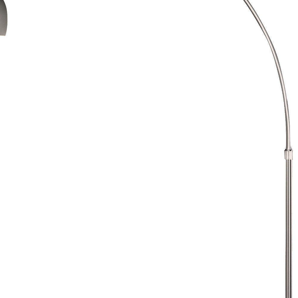 Mid 1-Light Brushed Nickel Adjustable Arc Floor Lamp With Metal Shade (94