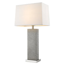 Load image into Gallery viewer, 30&quot; Silver Metal Table Lamp With White Rectangular Shade