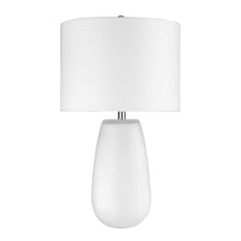 Load image into Gallery viewer, 28&quot; White Ceramic Column Table Lamp With White Drum Shade