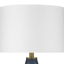 Load image into Gallery viewer, 28&quot; Brass Metal Column Table Lamp With White Drum Shade