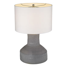 Load image into Gallery viewer, 26&quot; Gray Concrete Column Table Lamp With White Drum Shade
