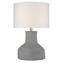 Load image into Gallery viewer, 26&quot; Gray Concrete Column Table Lamp With White Drum Shade