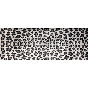 2' x 6' Black and Gray Cheetah Washable Runner Rug