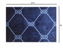 Load image into Gallery viewer, 2&#39; X 6&#39; Navy And White Geometric Woven Stain Resistant Runner Rug
