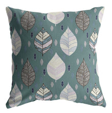 Load image into Gallery viewer, 18” Pine Green Leaves Indoor Outdoor Zippered Throw Pillow