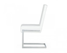 Load image into Gallery viewer, Set of Two White Silver Modern Dining Chairs