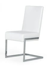 Load image into Gallery viewer, Set of Two White Silver Modern Dining Chairs