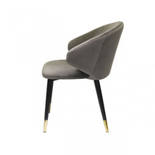 Load image into Gallery viewer, Set of Two Dark Gray Velvet Dining Chairs