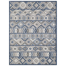 Load image into Gallery viewer, 5&#39; X 7&#39; Blue And Gray Abstract Stain Resistant Indoor Outdoor Area Rug