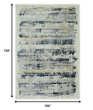 Load image into Gallery viewer, 4&#39; X 6&#39; Blue Abstract Dhurrie Area Rug
