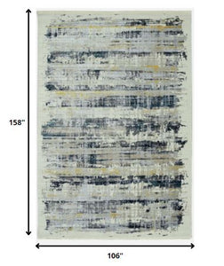 4' X 6' Blue Abstract Dhurrie Area Rug