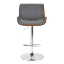 Load image into Gallery viewer, 24&quot; Gray And Silver Iron Swivel Low Back Adjustable Height Bar Chair