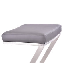 Load image into Gallery viewer, 30&quot; ContempoGrey Faux Leather and Stainless Backless Bar Stool